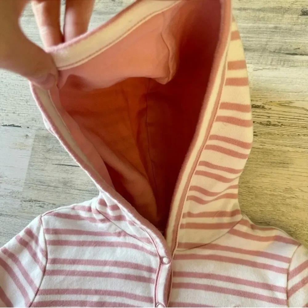 Ralph Lauren Baby Girl 24M‎ Reversible Cotton Snap Closure Hooded Jacket Pink